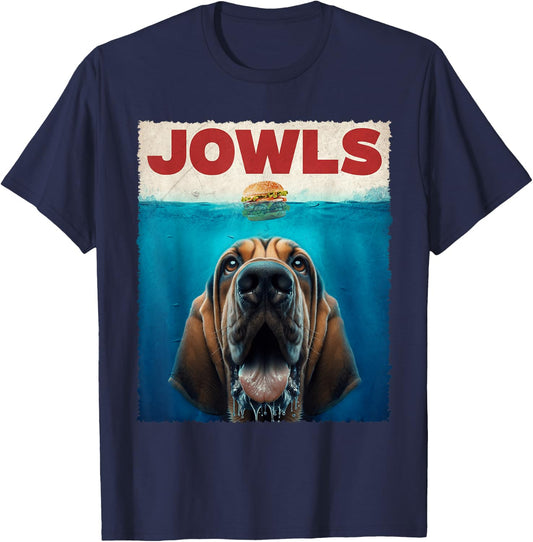 Graphic Jowls Bloodhound Dogs Awesome Animal Costume Humor T-Shirt - T-Shirt | Navy