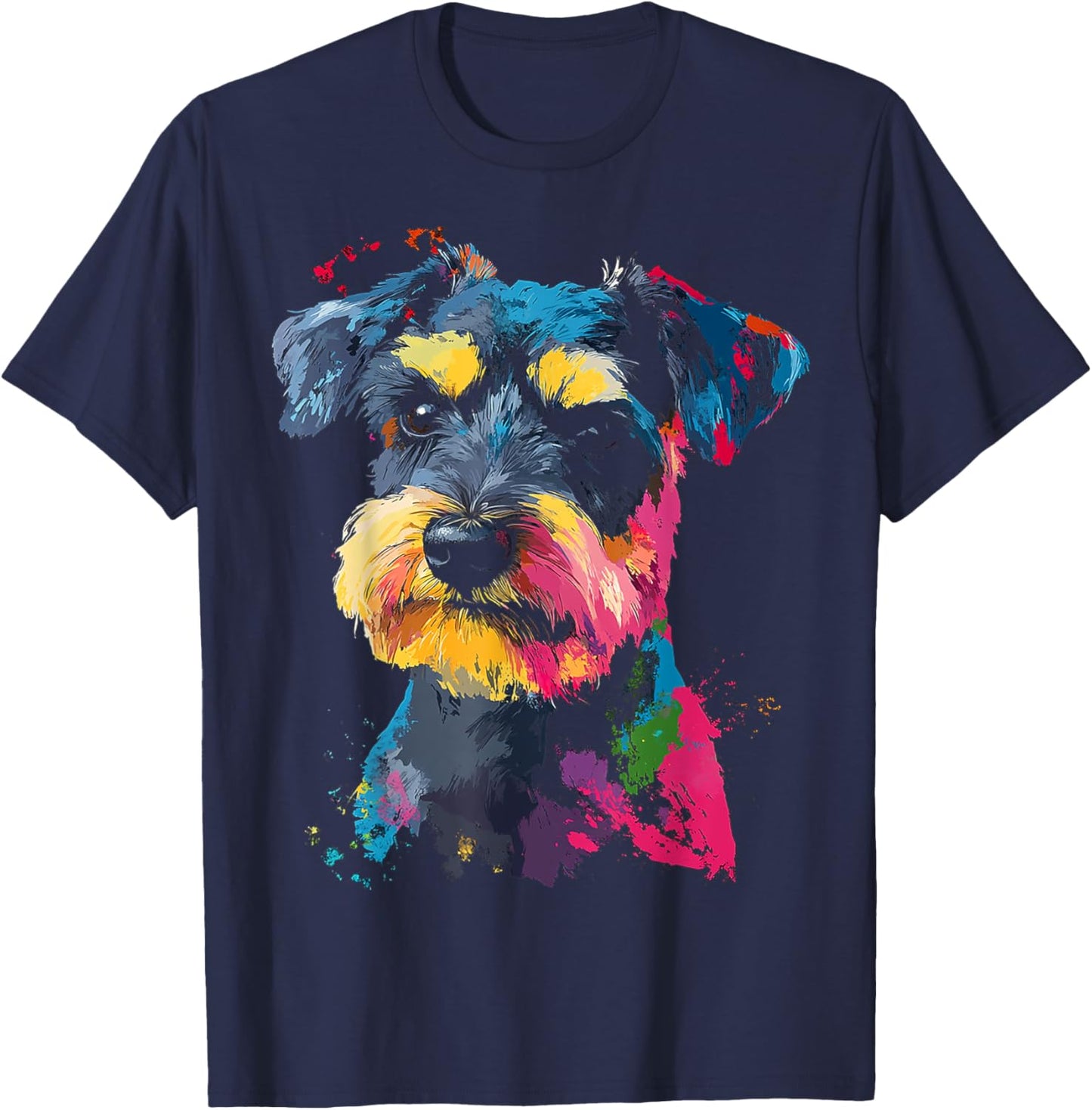 Schnauzer Dog Motif Pet Art Schnauzer T-Shirt - T-Shirt | Navy