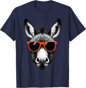 Cool Mule Wearing Sunglasses Graphic Art T-Shirt - T-Shirt | Navy