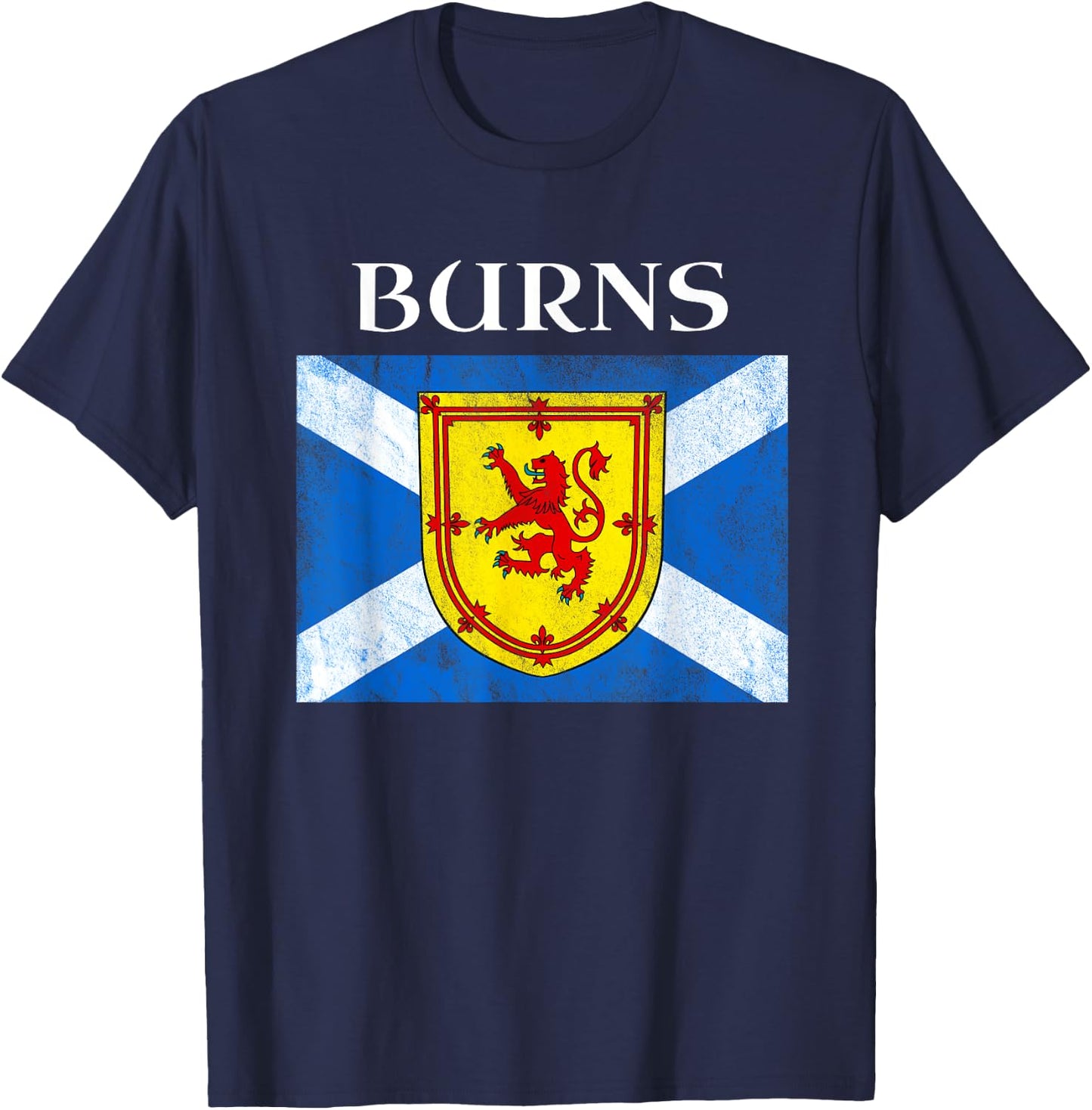 Burns Scottish Clan Family Name Scotland Flag T-Shirt - T-Shirt | Navy