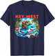 Key West Florida Beach Turtle and Shark T-Shirt - T-Shirt | Navy