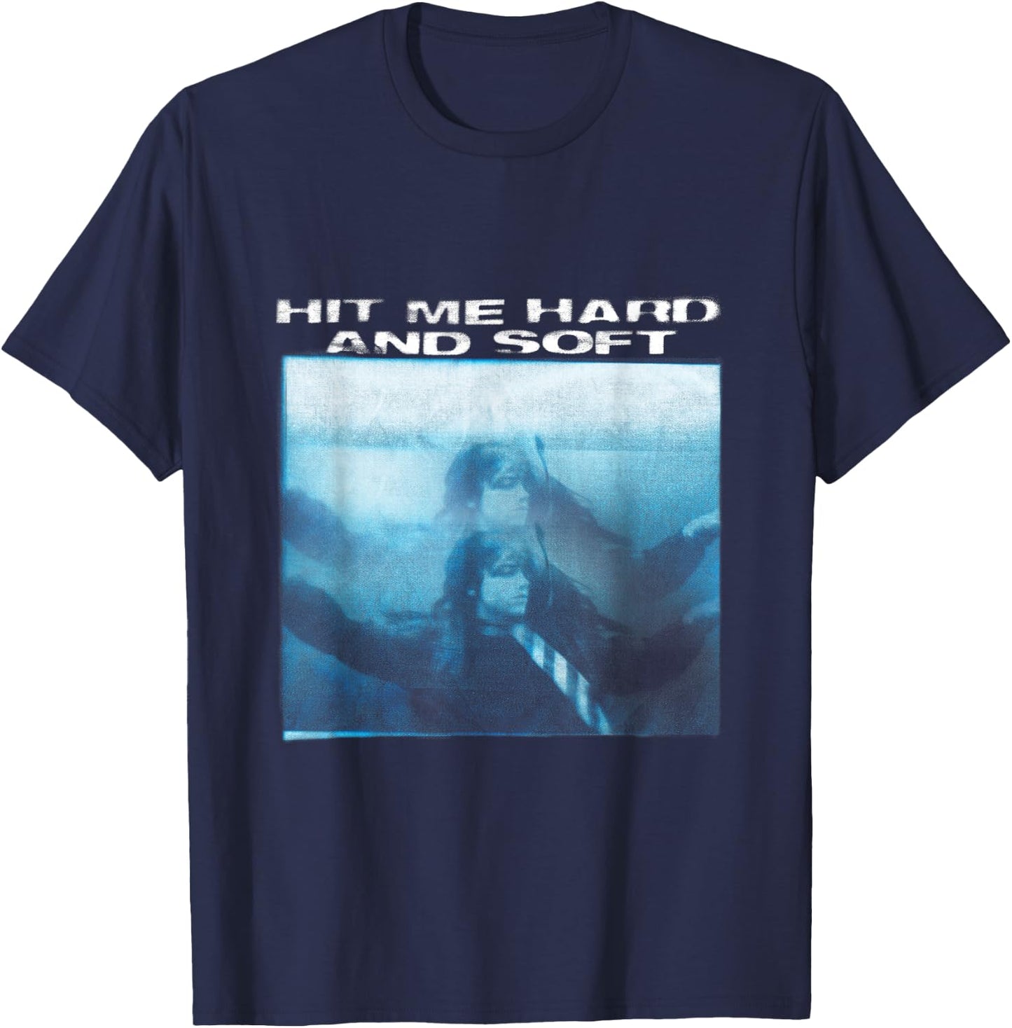 Official Billie Eilish HIT ME HARD AND SOFT Floating T-Shirt - T-Shirt | Navy
