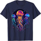 Jellyfish Lover Sea Animal Illustration Ocean Jellyfishes T-Shirt - T-Shirt | Navy