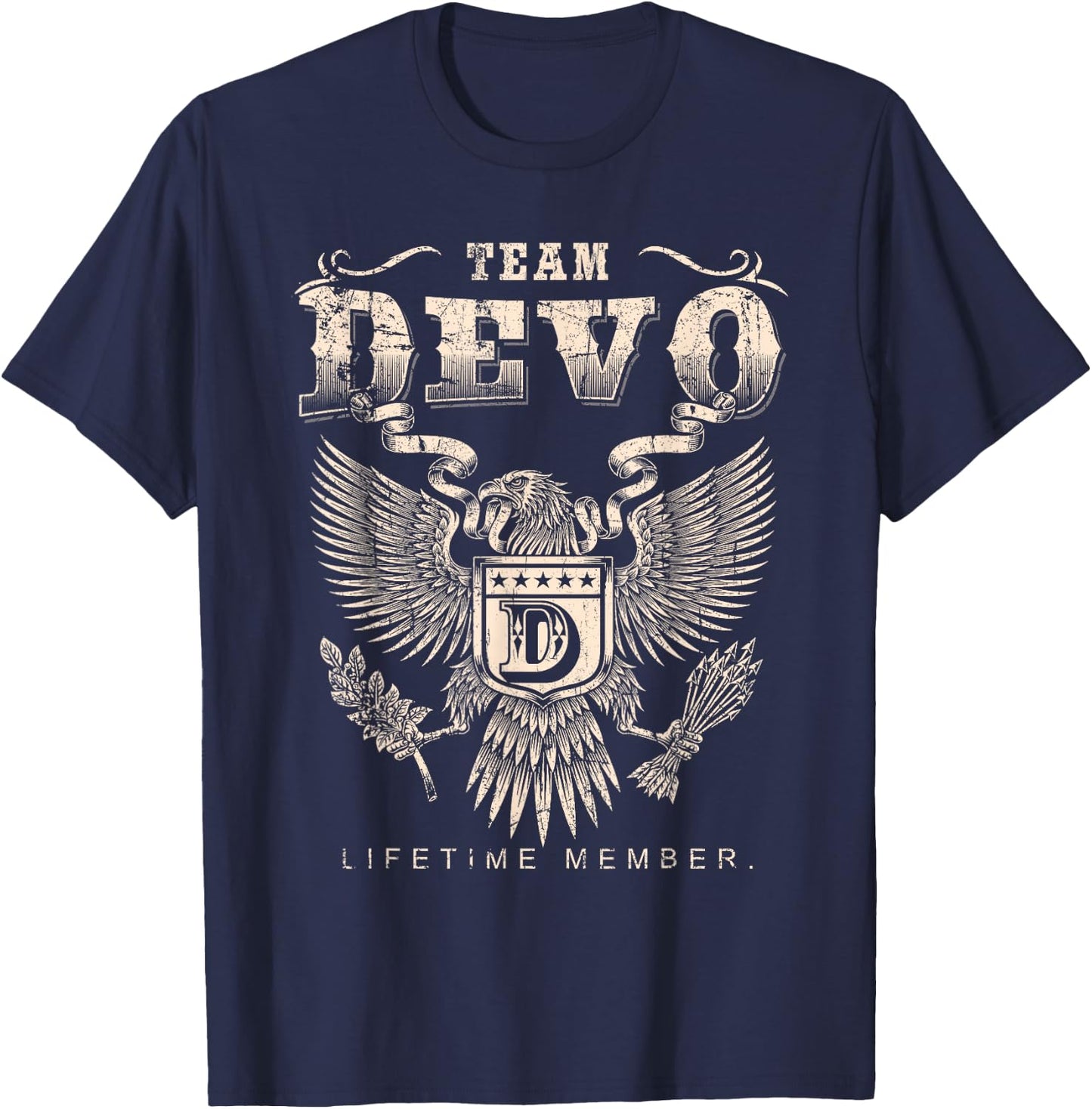 Team Devo Lifetime Member - Devo Name T-Shirt - T-Shirt | Navy