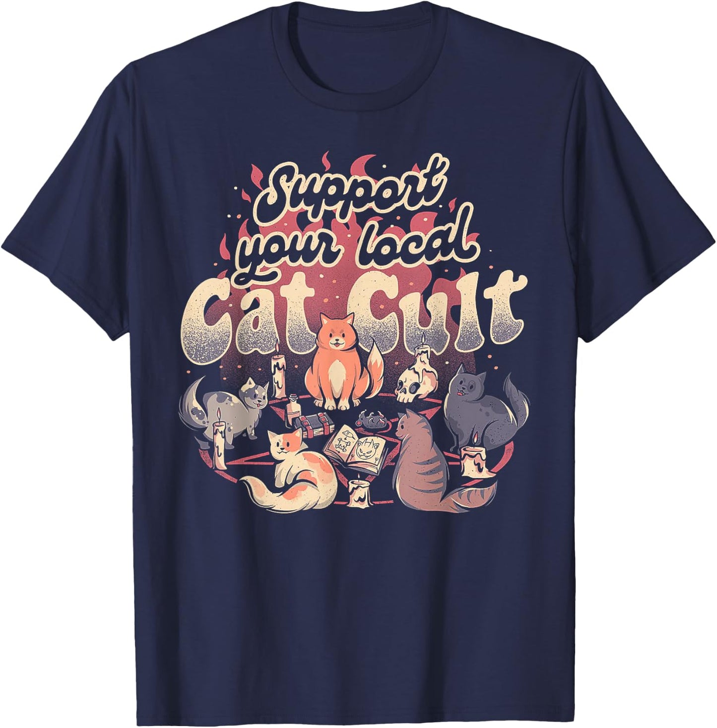 Support Your Local Cat Cult T-Shirt - T-Shirt | Navy