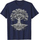 Classic Oak Tree Life Roots Nature Aesthetic Graphic Vintage T-Shirt - T-Shirt | Navy