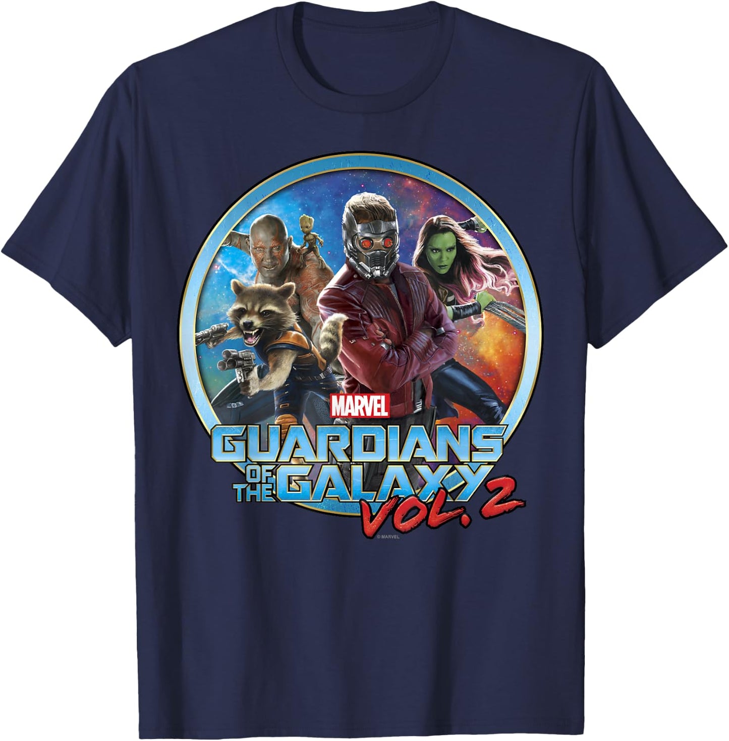 Marvel Guardians of The Galaxy Vol 2 Team Up Poster T-Shirt - T-Shirt | Navy