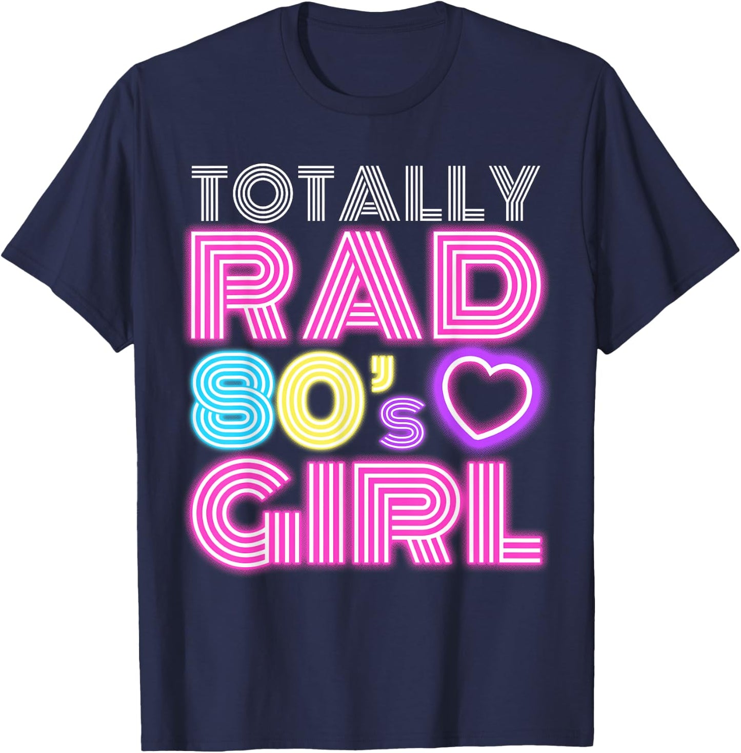 Cool 80s Girl Girls Kids Throwback Eighties Lovers T-Shirt - T-Shirt | Navy