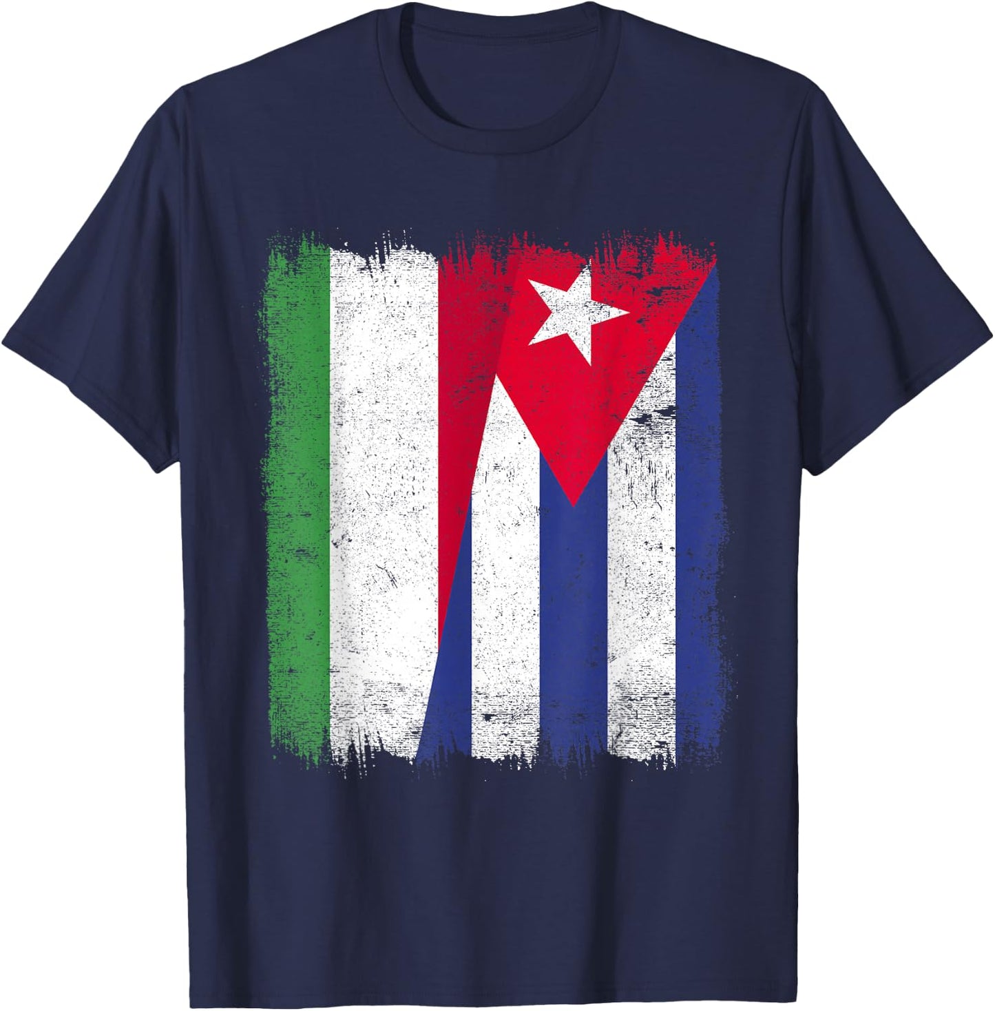 Hungary Cuba Half Flag Hungarian Cuban Heritage T-Shirt - T-Shirt | Navy