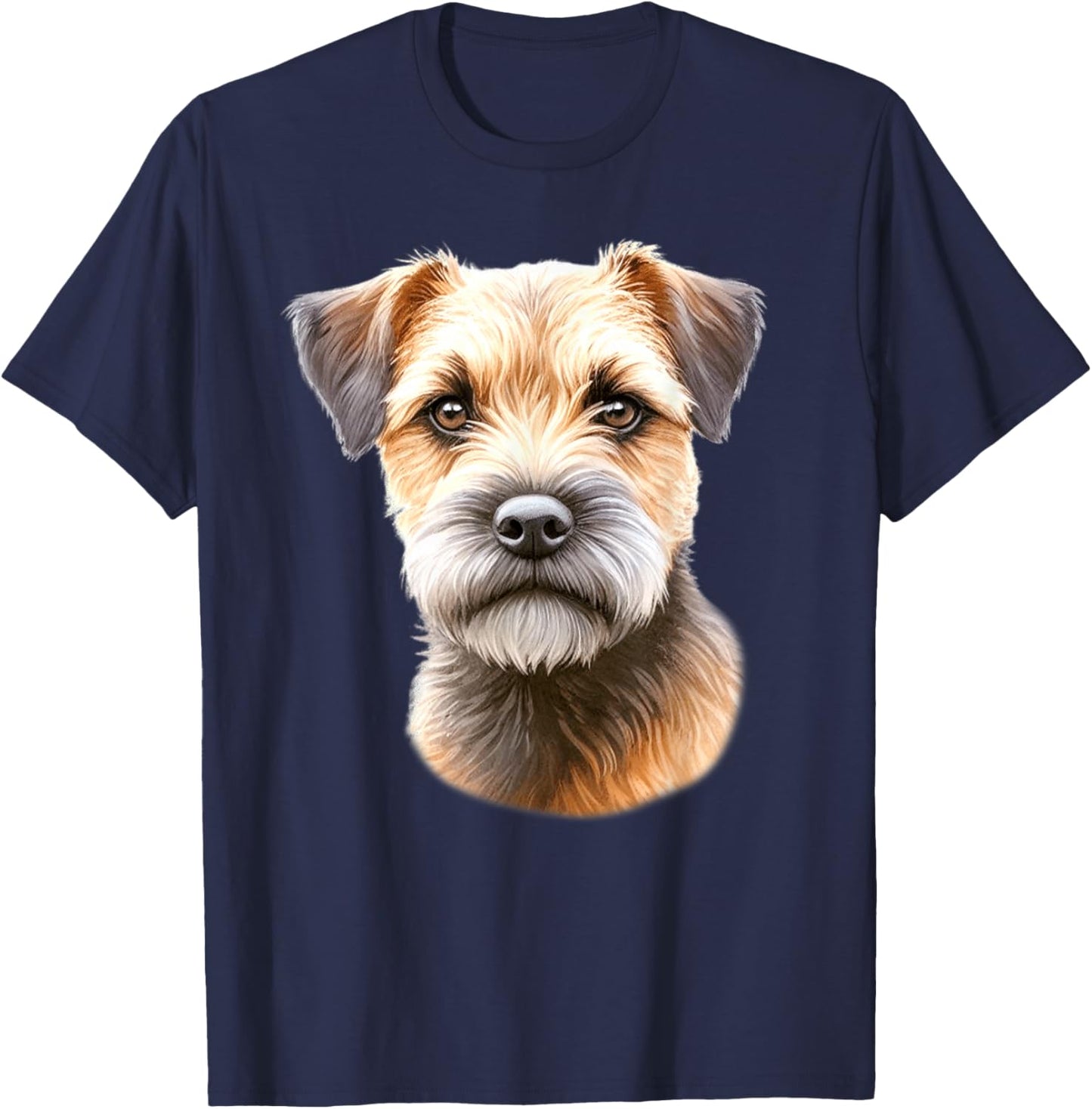 Border Terrier Dog Portrait T-Shirt - T-Shirt | Navy