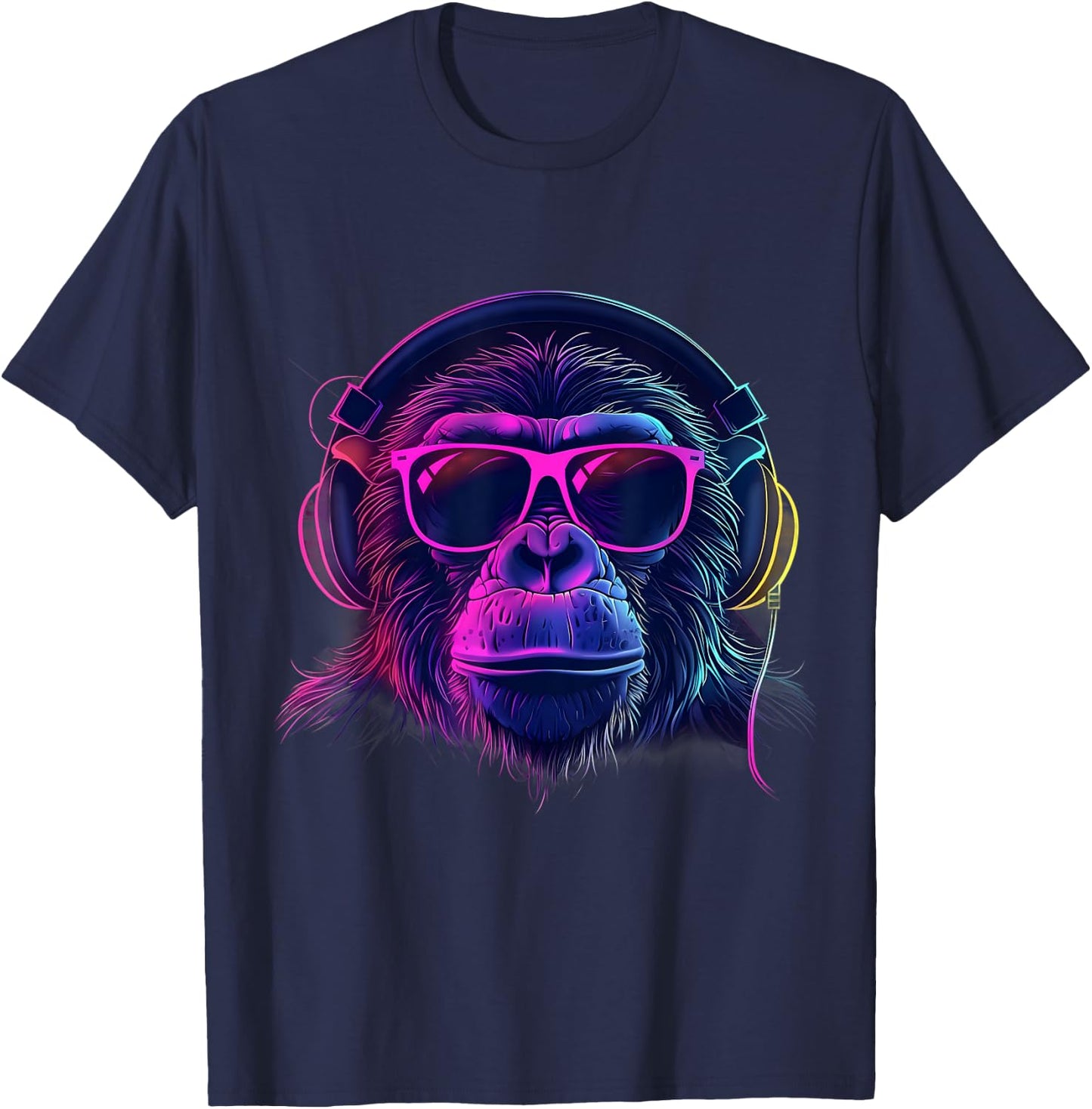 Monkey DJ Beatmaker Techno Music Headphones House Music T-Shirt - T-Shirt | Navy