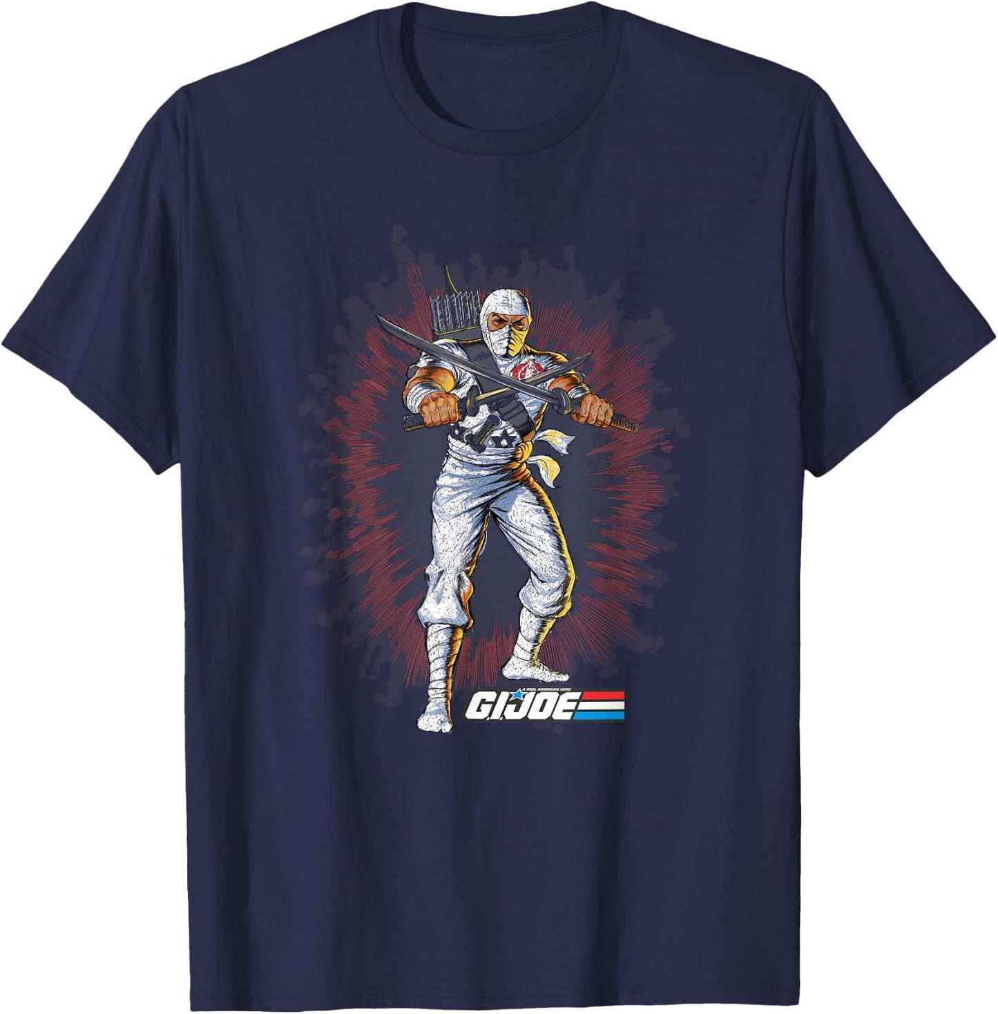 G.I. Joe Storm Shadow Action Pose Vintage Portrait T-Shirt - T-Shirt | Navy