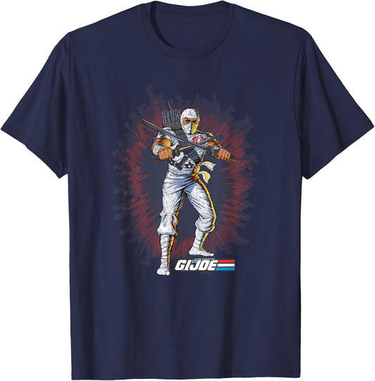 G.I. Joe Storm Shadow Action Pose Vintage Portrait T-Shirt - T-Shirt | Navy