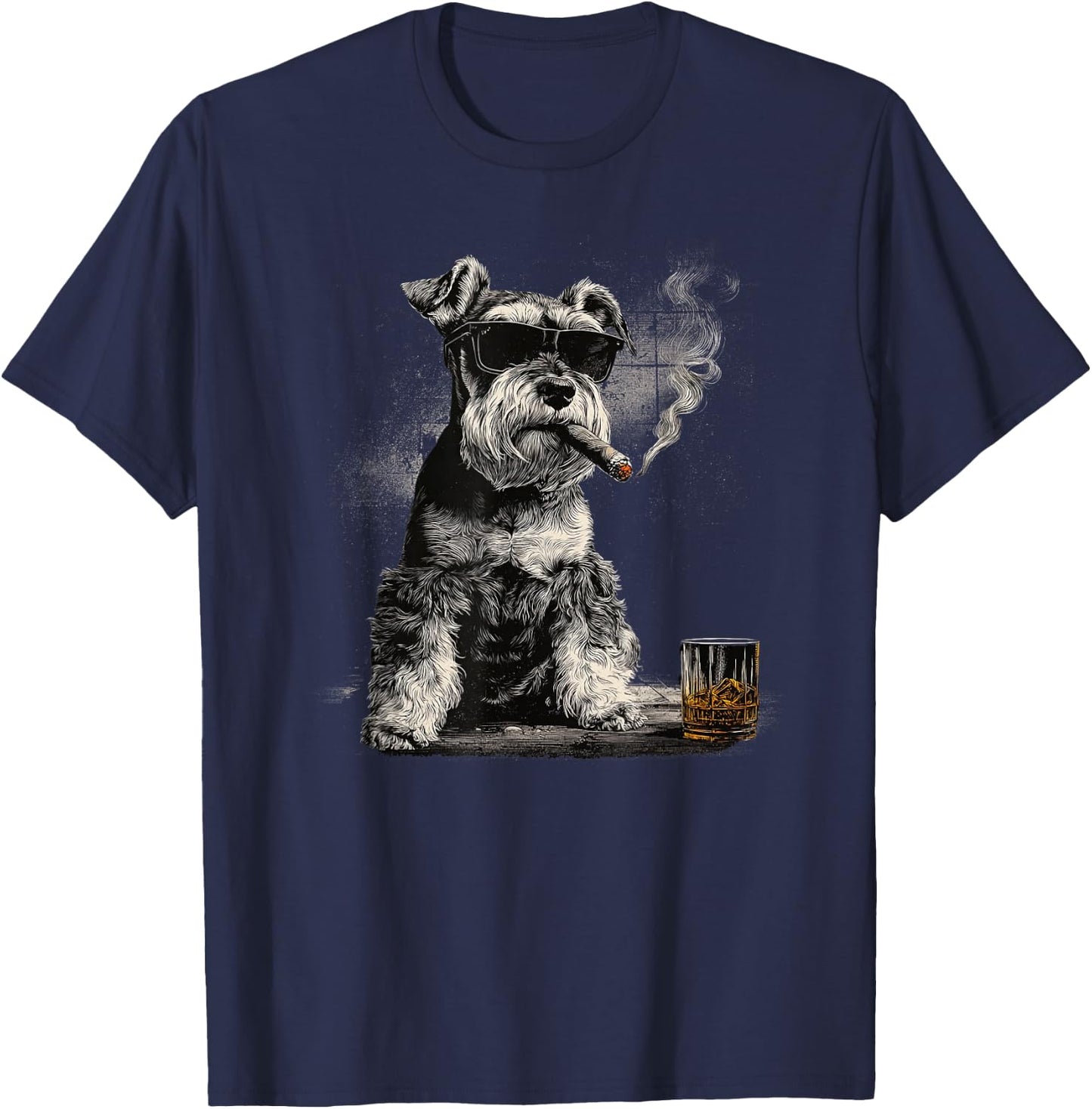 Schnauzer Dad Dog Sunglasses Father's Day Family T-Shirt - T-Shirt | Navy