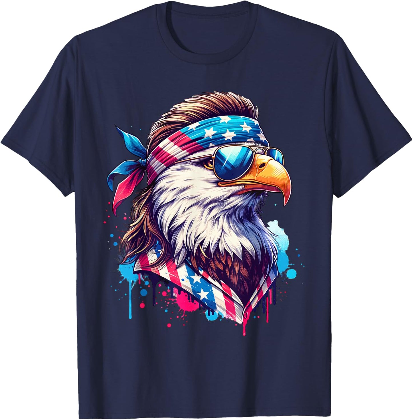 4th of July Patriotic Funny Eagle July 4th USA Murica T-Shirt - T-Shirt | Navy