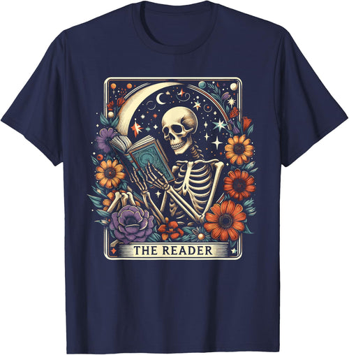 The Reader Tarot Card Skeleton Reading Book Bookworm Bookish