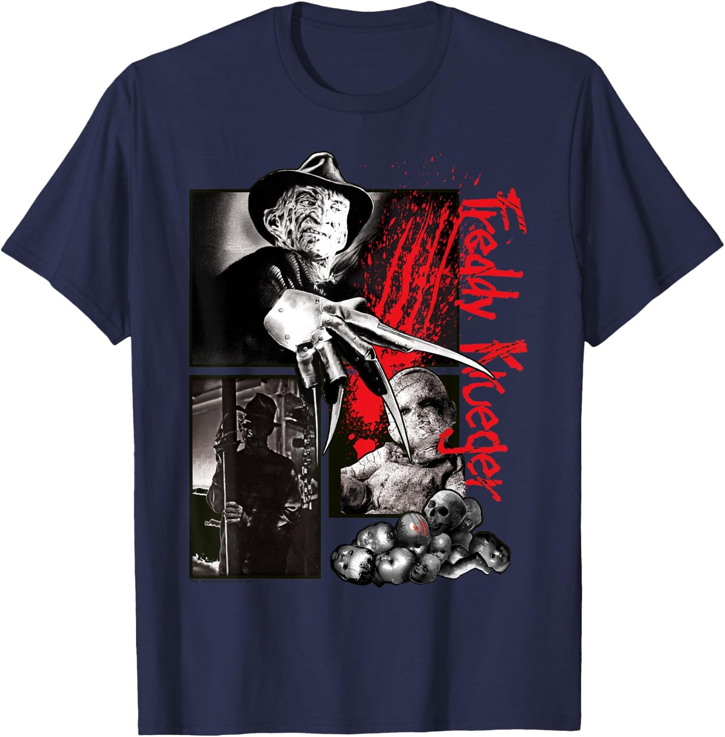 A Nightmare On Elm Street Freddy Krueger Panels T-Shirt - T-Shirt | Navy