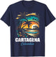 Retro Cartagena Colombia Sunset Vintage Vacation Souvenir T-Shirt - T-Shirt | Navy