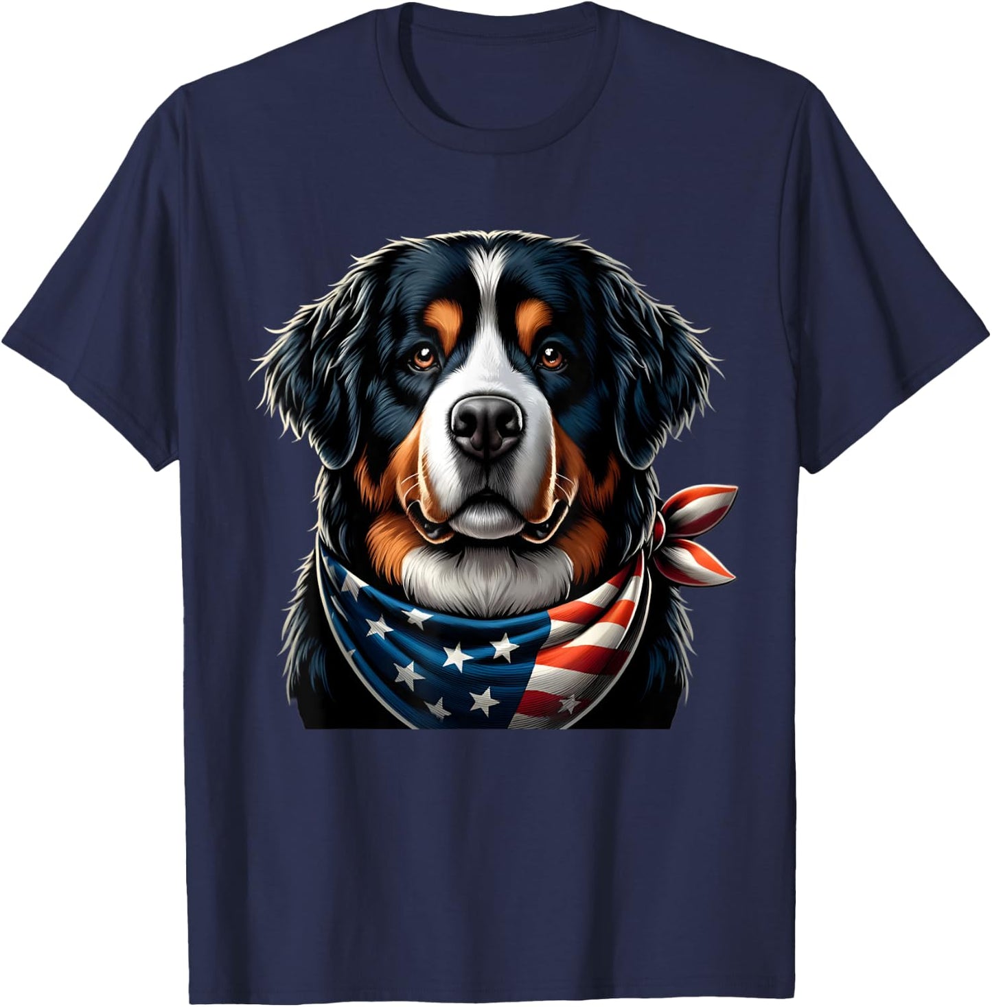 Bernese Mountain dog usa american flag T-Shirt - T-Shirt | Navy