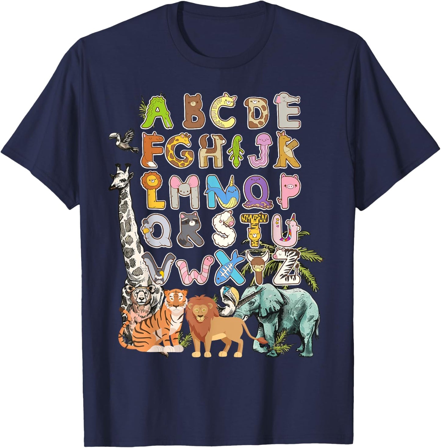 Forest Animals & Jungle Animal Idea For Kids & Animal Themed T-Shirt - T-Shirt | Navy