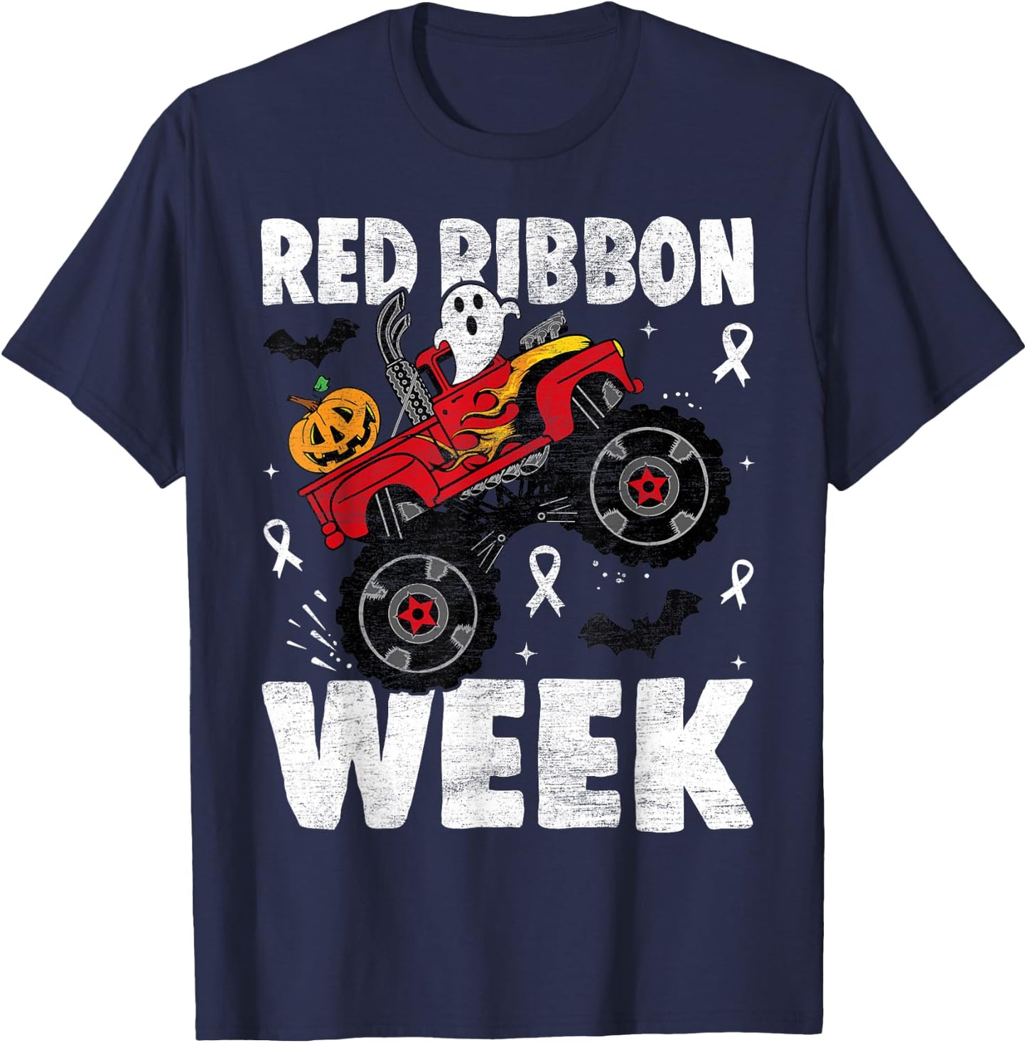 Red Ribbon Week Awareness Halloween Women Men Toddler Kids T-Shirt - T-Shirt | Navy