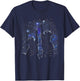 Two Cats Reaching for Stars Funny Galaxy Space Cat Night Sky T-Shirt - T-Shirt | Navy