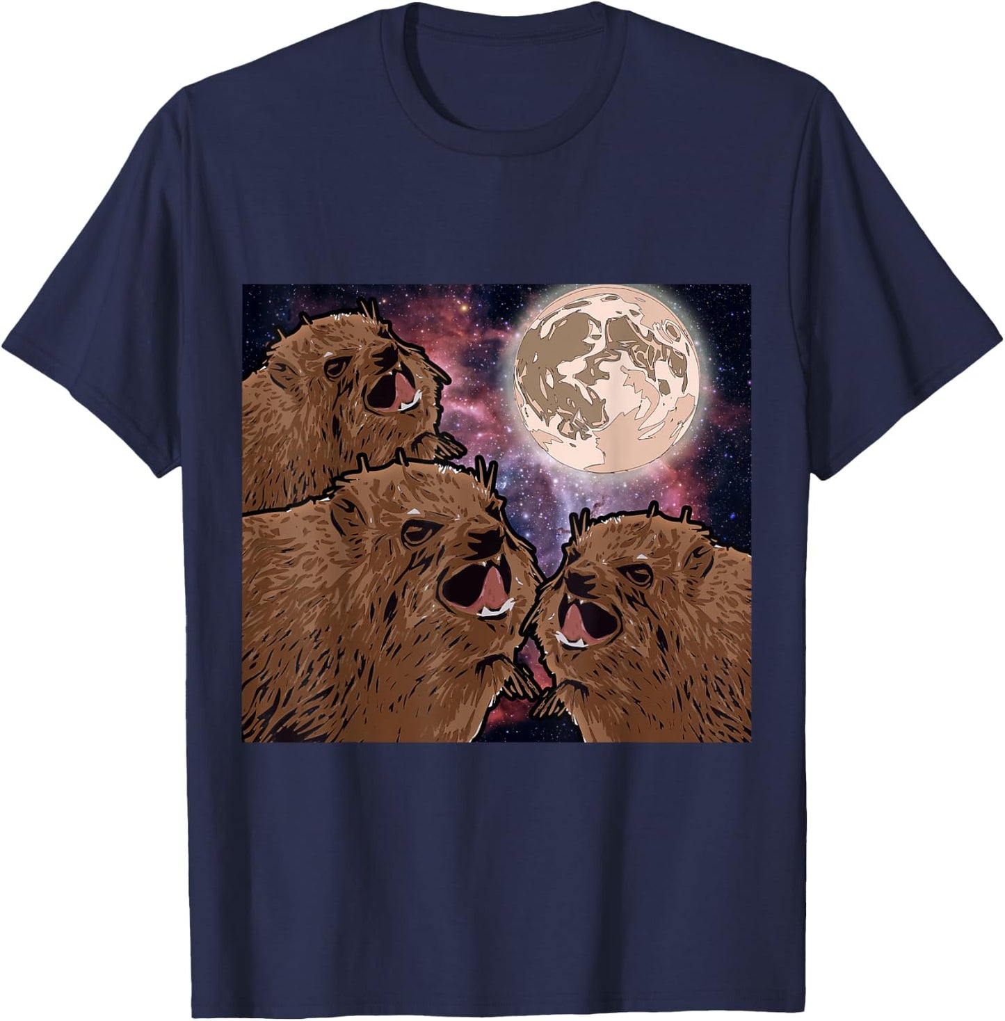 Three Hyrax Moon T-Shirt - T-Shirt | Navy