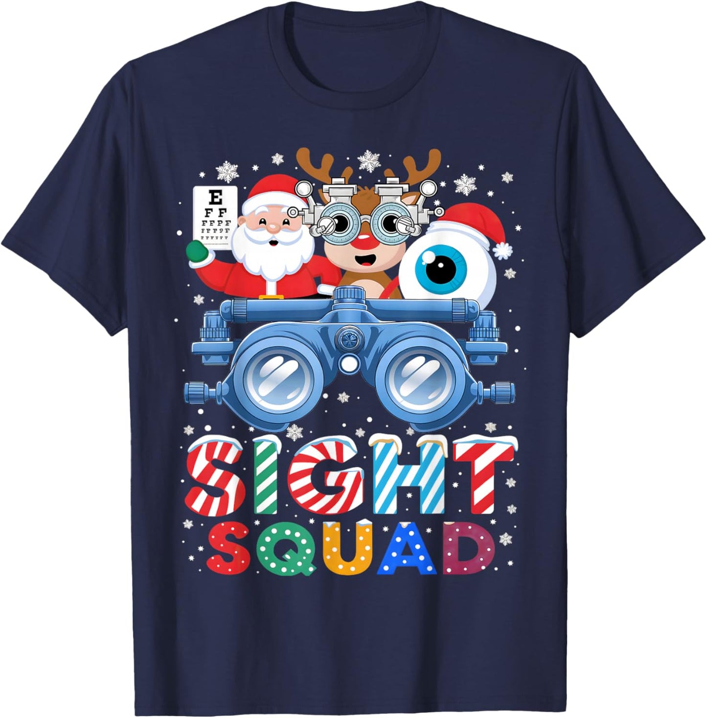 Sight Squad Christmas Optometrist Shirt Eye Doctor Optician T-Shirt - T-Shirt | Navy