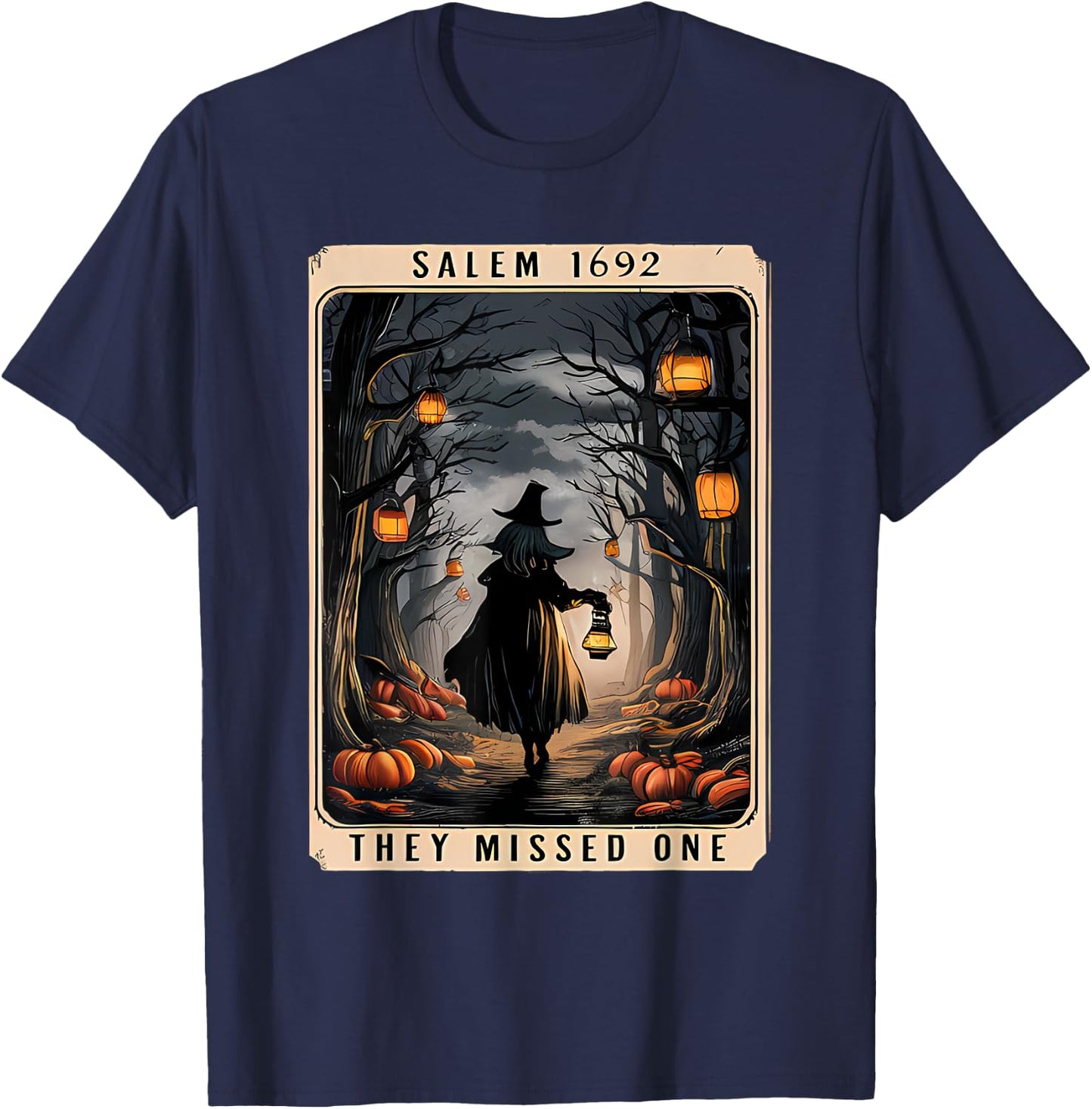 Salem 1692 Halloween Witch They Missed One Tarot Card Women T-Shirt - T-Shirt | Navy