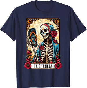 La Chancla Flip Flop Card Funny Mexican Mom Tarot Card T-Shirt - T-Shirt | Navy