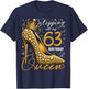 63 Year Old Gifts High Heels Stepping Into My 63rd Birthday T-Shirt - T-Shirt | Navy