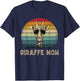Vintage Giraffe Mom Giraffe Lovers Mommy Mother's Day T-Shirt - T-Shirt | Navy