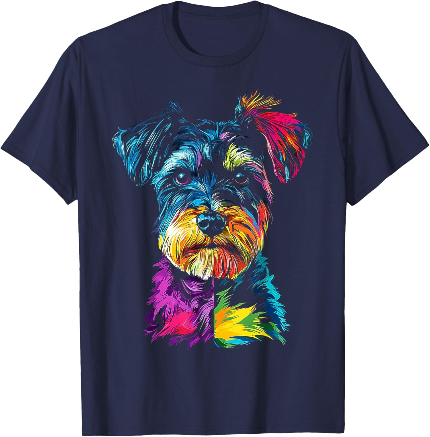 Schnauzer Dog Motif Pet Art Schnauzer T-Shirt - T-Shirt | Navy