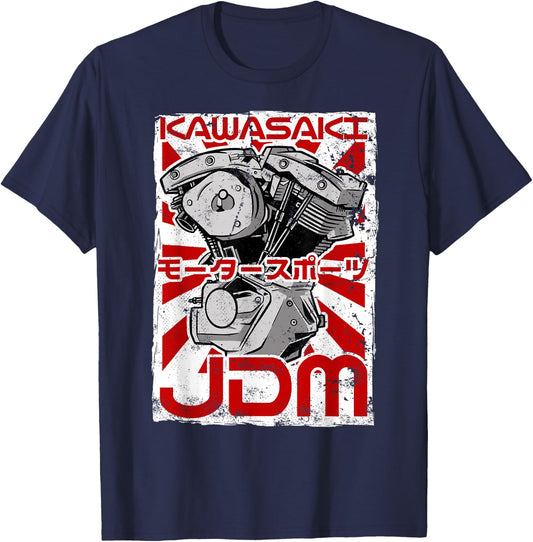 Kawasaki City 90s Retro Japan Aesthetics 80s Kawasaki T-Shirt - T-Shirt | Navy