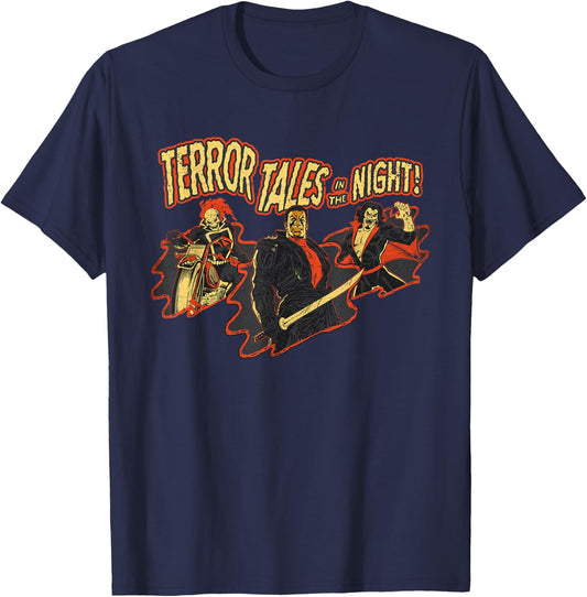 Marvel Blade Ghost Rider & Morbius Terror Tales in The Night T-Shirt - T-Shirt | Navy