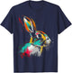 Rabbit Colorful Animal Motif Art Rabbit T-Shirt - T-Shirt | Navy