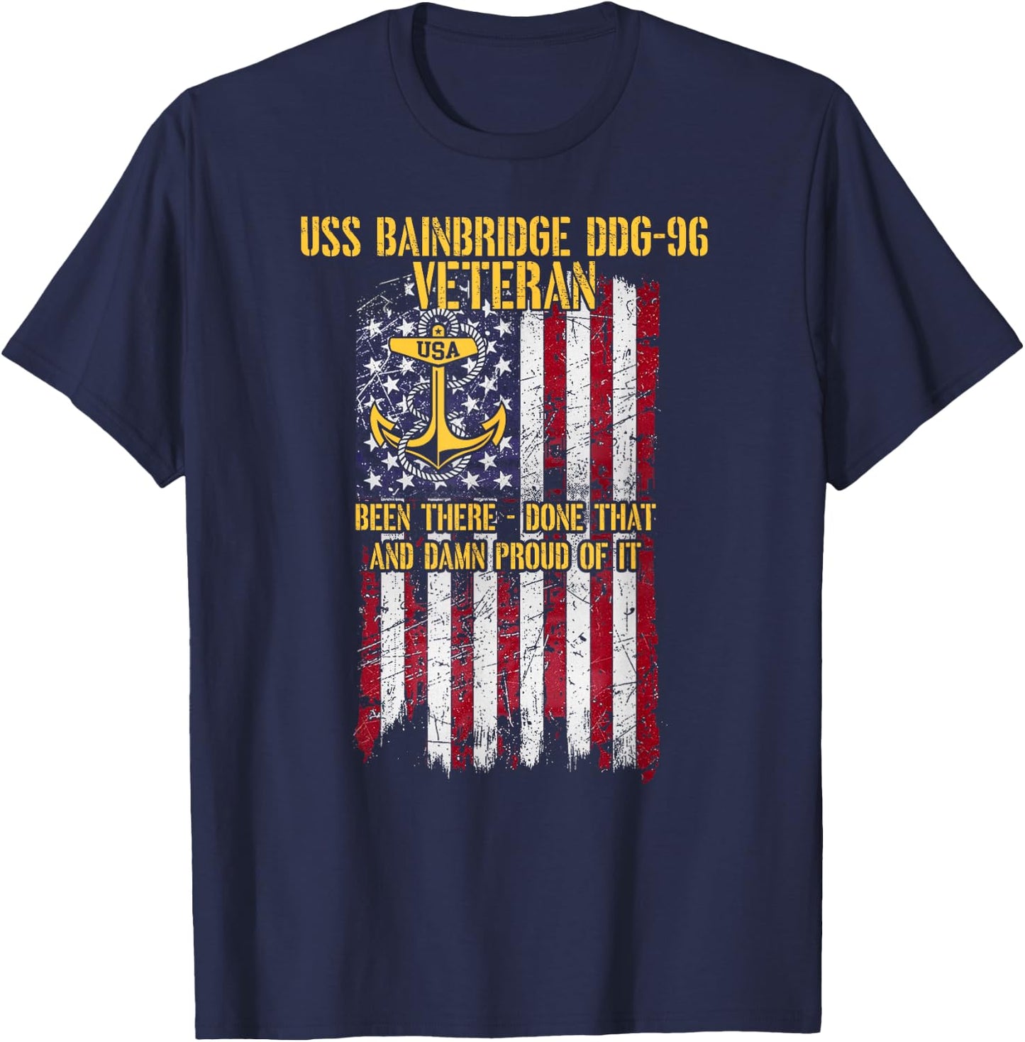 USS Bainbridge DDG-96 Destroyer Proud Veteran T-Shirt - T-Shirt | Navy