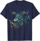 Rhino Zoo - Animal Art Mandala Rhino T-Shirt - T-Shirt | Navy