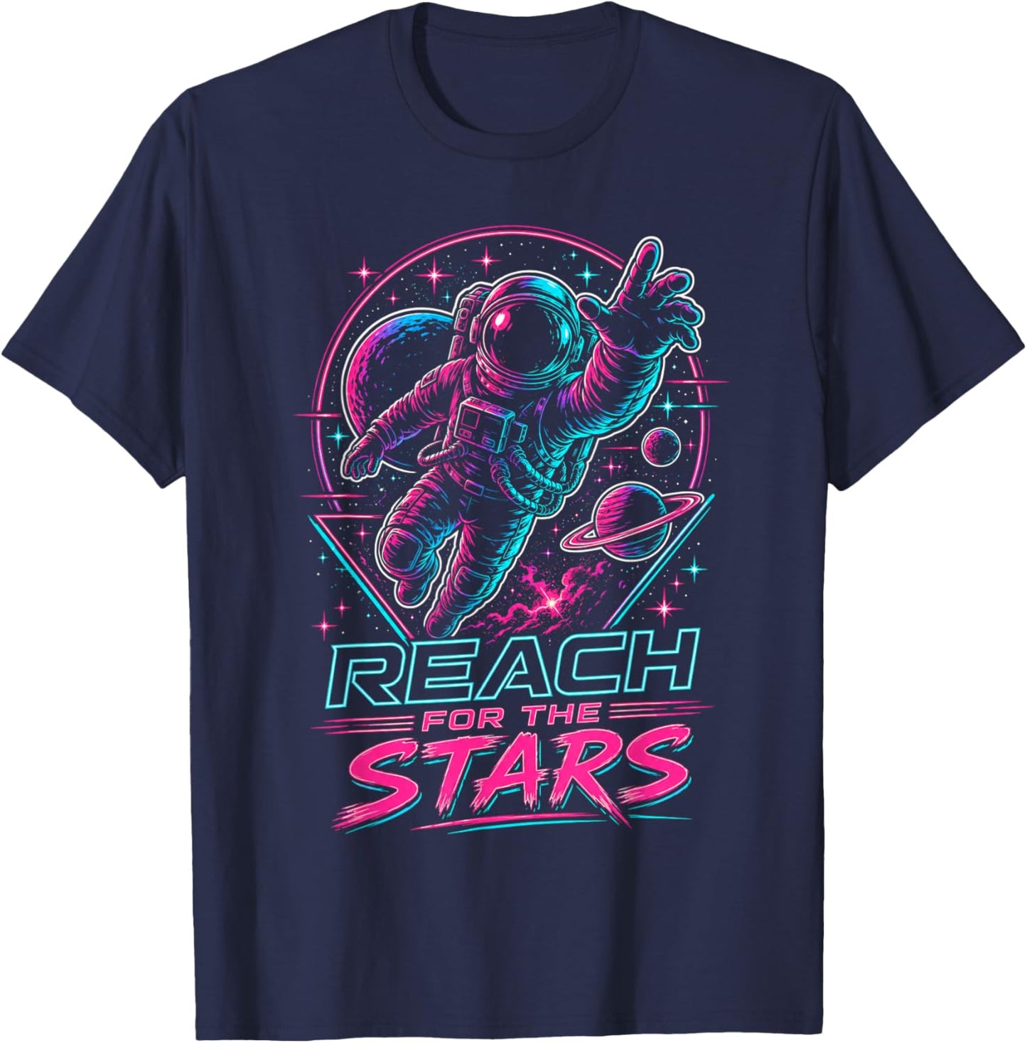 Reach for The Stars Student Teacher Growth Mindset Student T-Shirt - T-Shirt | Navy