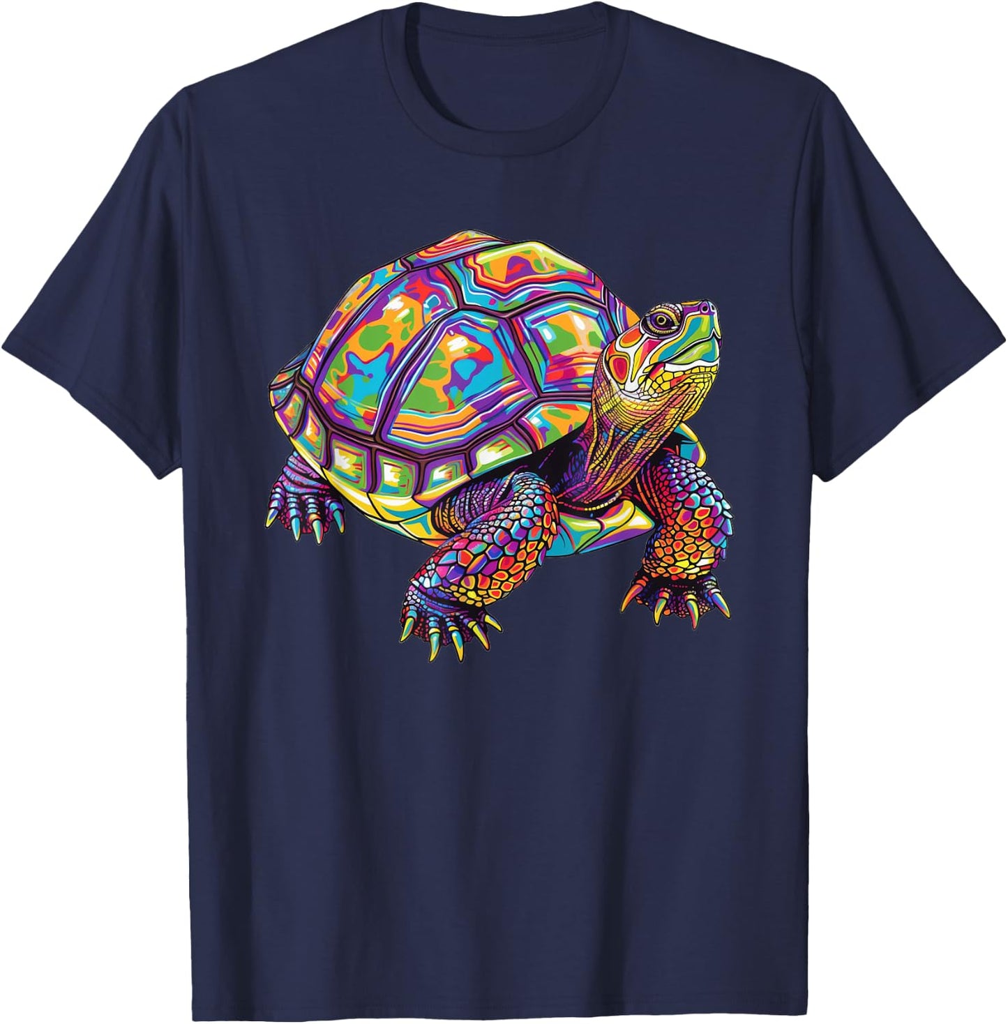 Eastern Box Turtle Psychedelic T-Shirt - T-Shirt | Navy