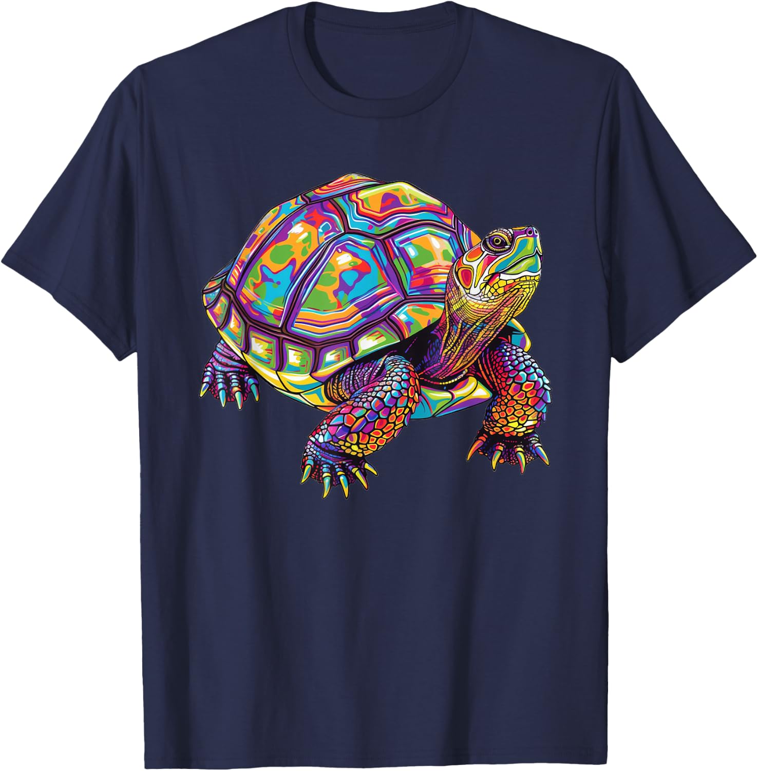 Eastern Box Turtle Psychedelic T-Shirt - T-Shirt | Navy
