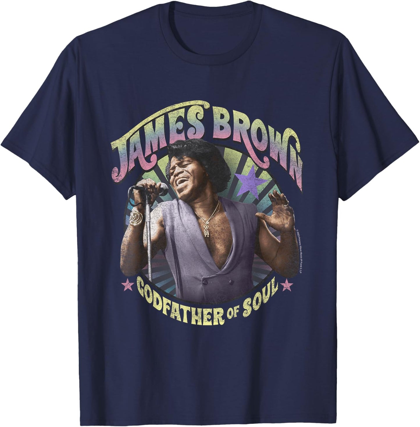James Brown Godfather of Soul T-Shirt - T-Shirt | Navy