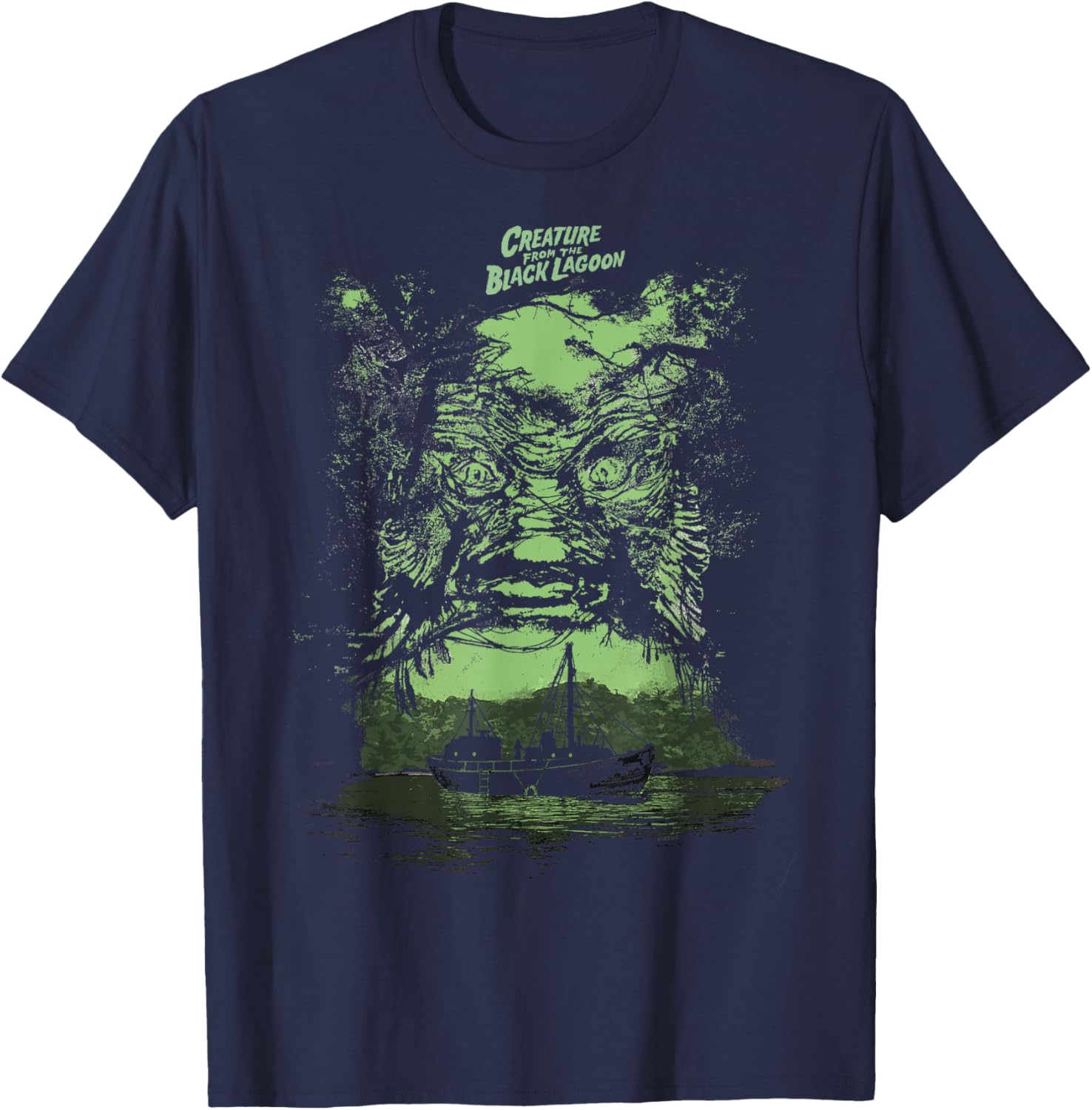 Universal Monsters Creature from The Black Lagoon Illusion T-Shirt - T-Shirt | Navy