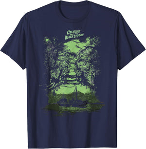 Universal Monsters Creature from The Black Lagoon Illusion T-Shirt - T-Shirt | Navy