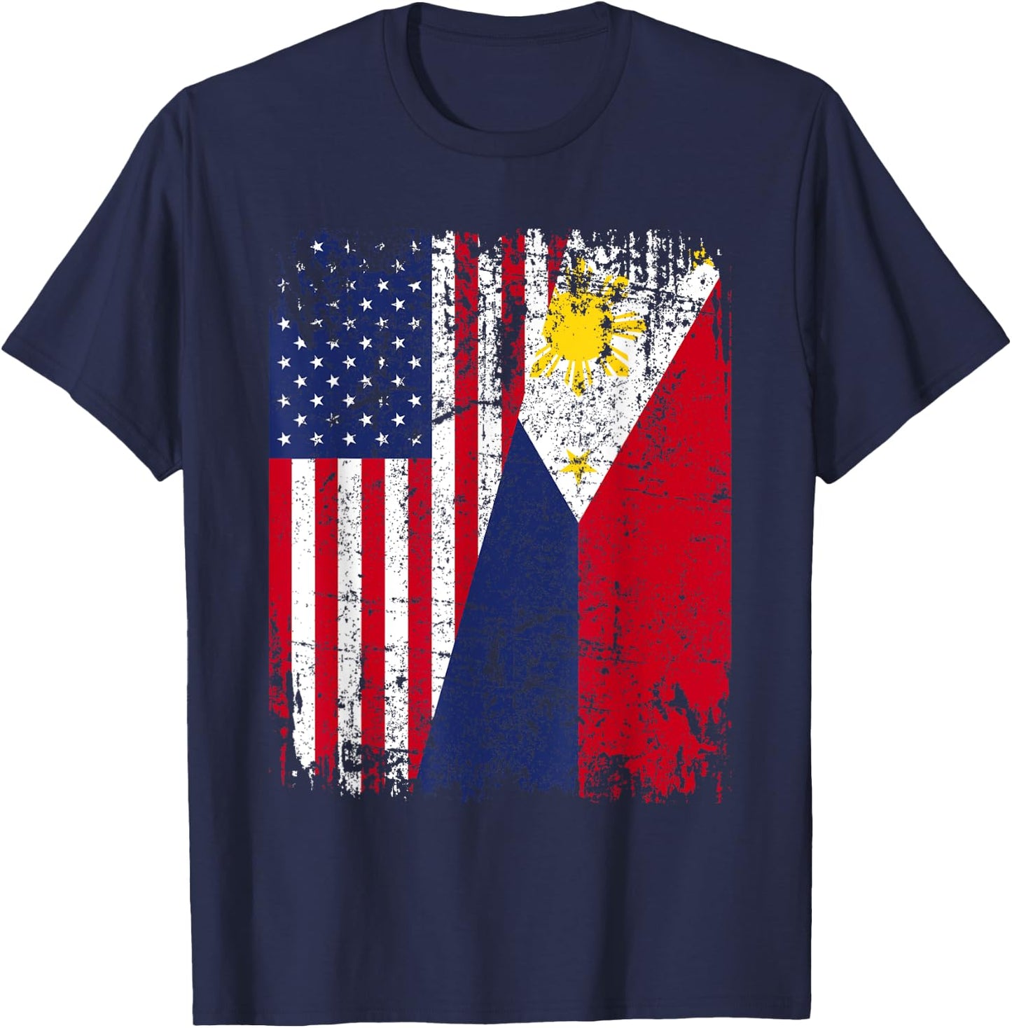 FILIPINO American Flag | Men Women Kids USA PHILIPPINES FLAG T-Shirt - T-Shirt | Navy