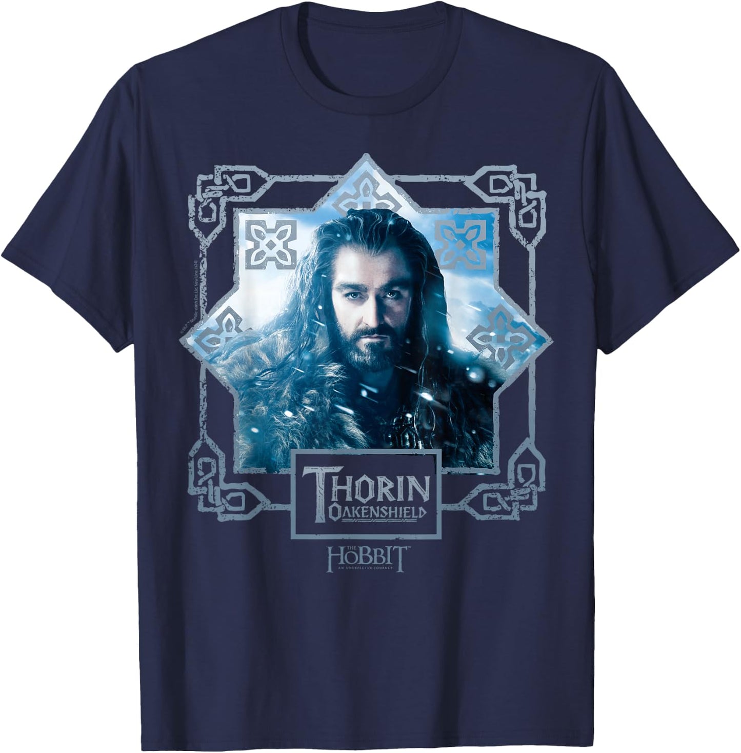 The Hobbit - Thorin Oakenshield : -Adults, Black, Small T-Shirt - T-Shirt | Navy
