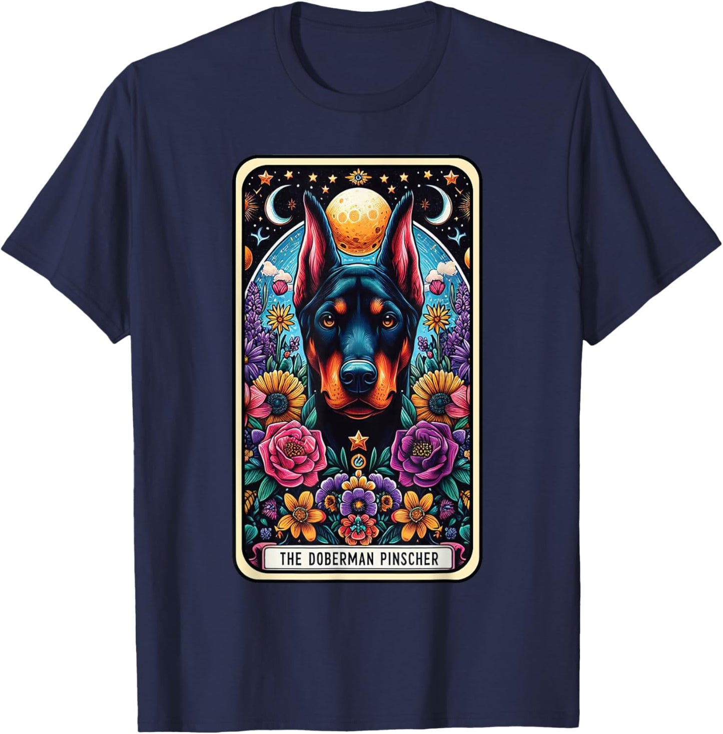 The Doberman Pinscher Tarot Card Dog T-Shirt - T-Shirt | Navy