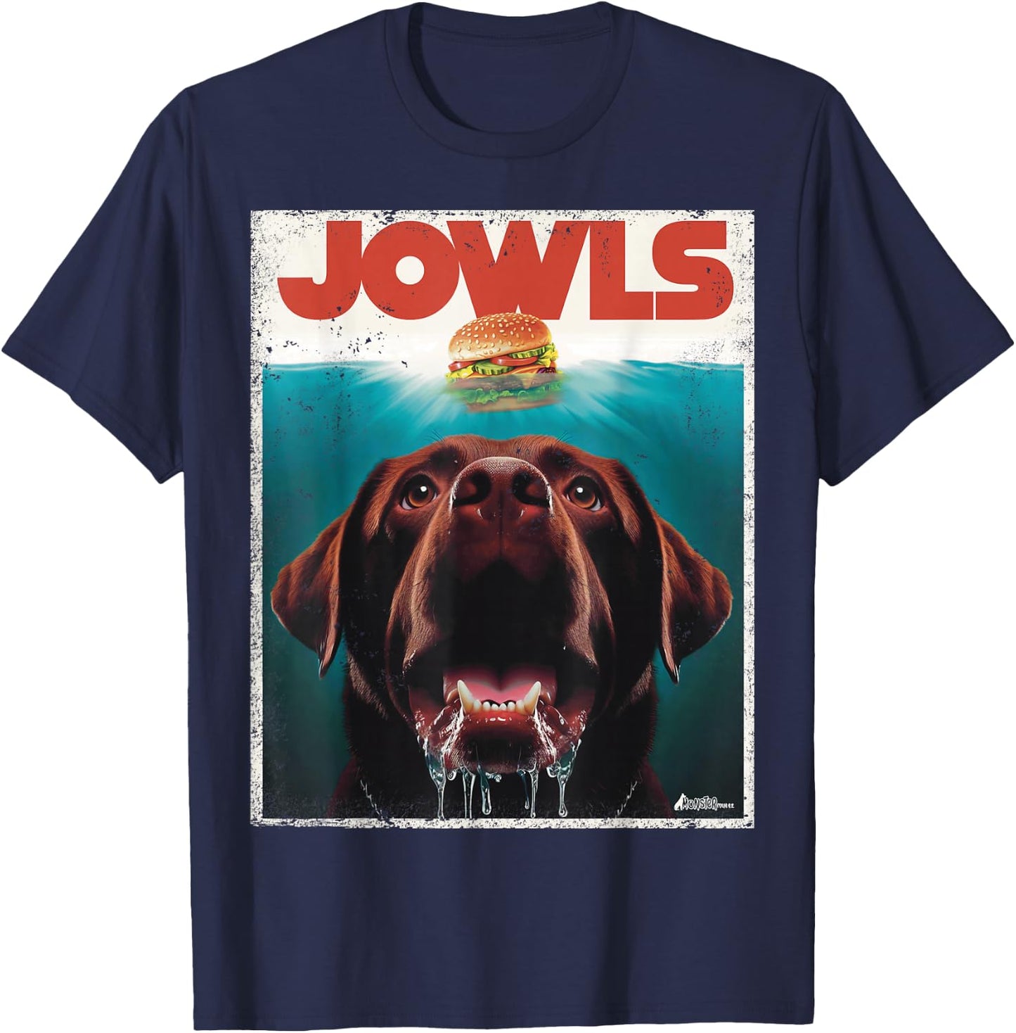 Funny Chocolate Lab Jowls, Labrador Retriever Dog Mom Dad T-Shirt - T-Shirt | Navy