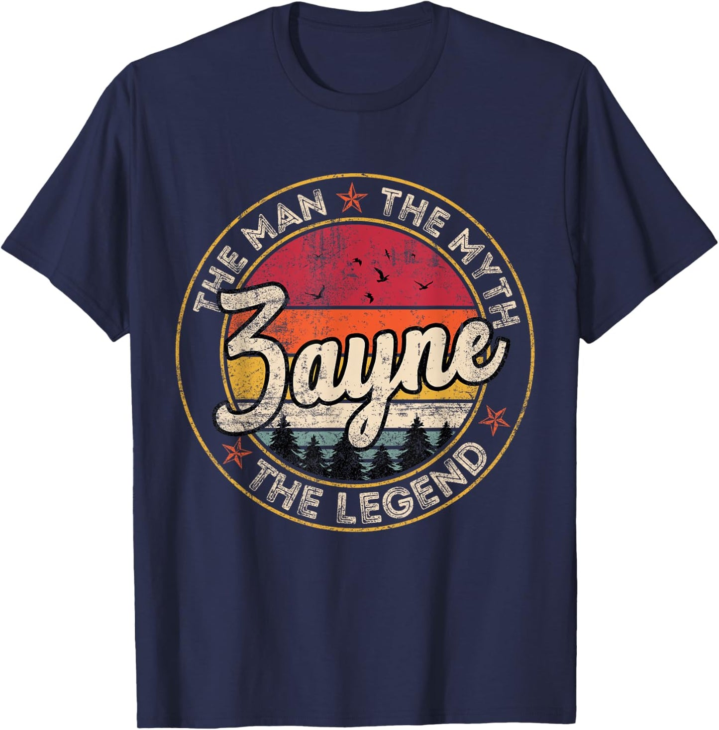 Zayne The Man The Myth The Legend Personalized Name T-Shirt - T-Shirt | Navy