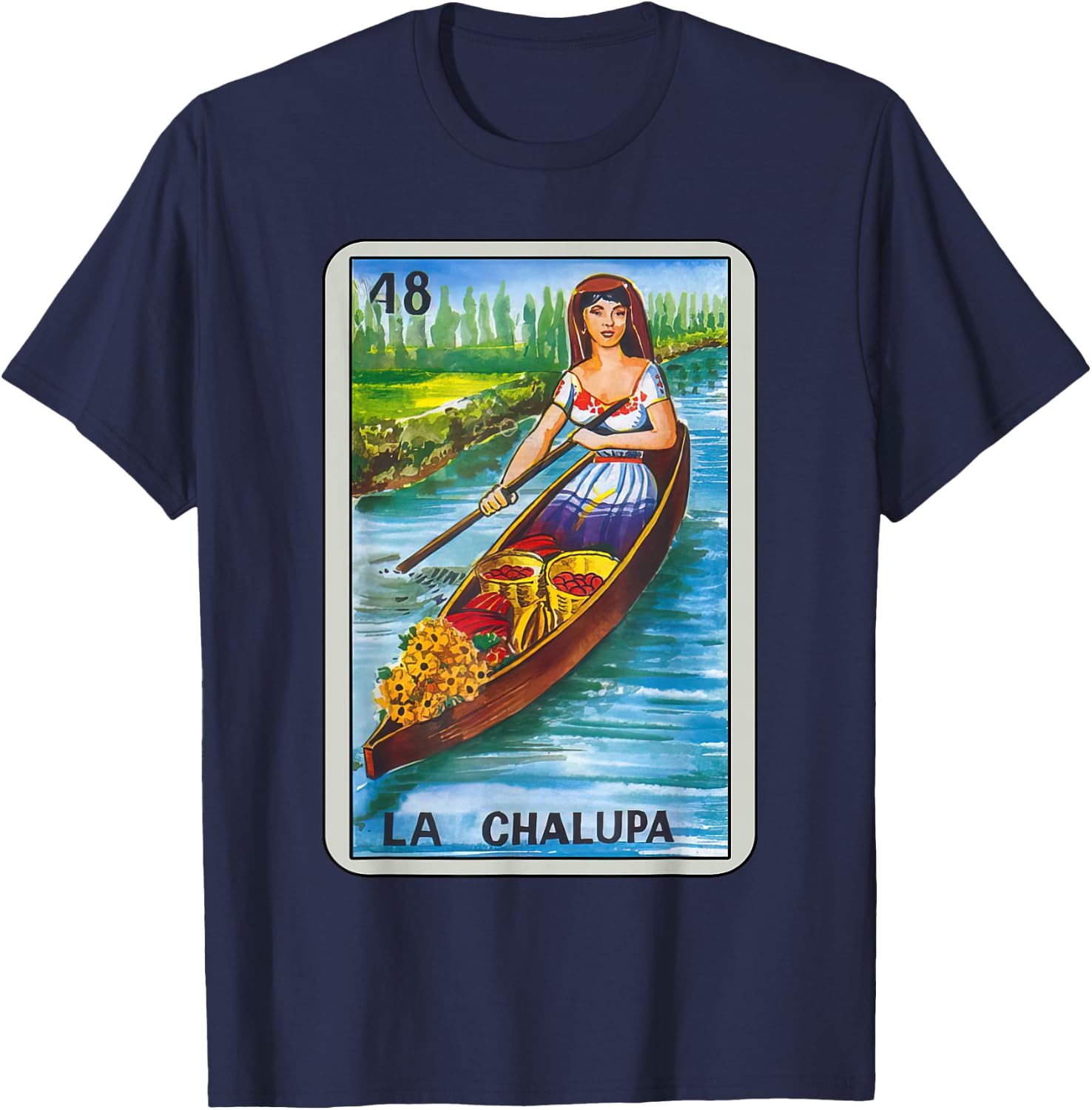 La Chalupa Card Mexican Lottery Card T-Shirt - T-Shirt | Navy